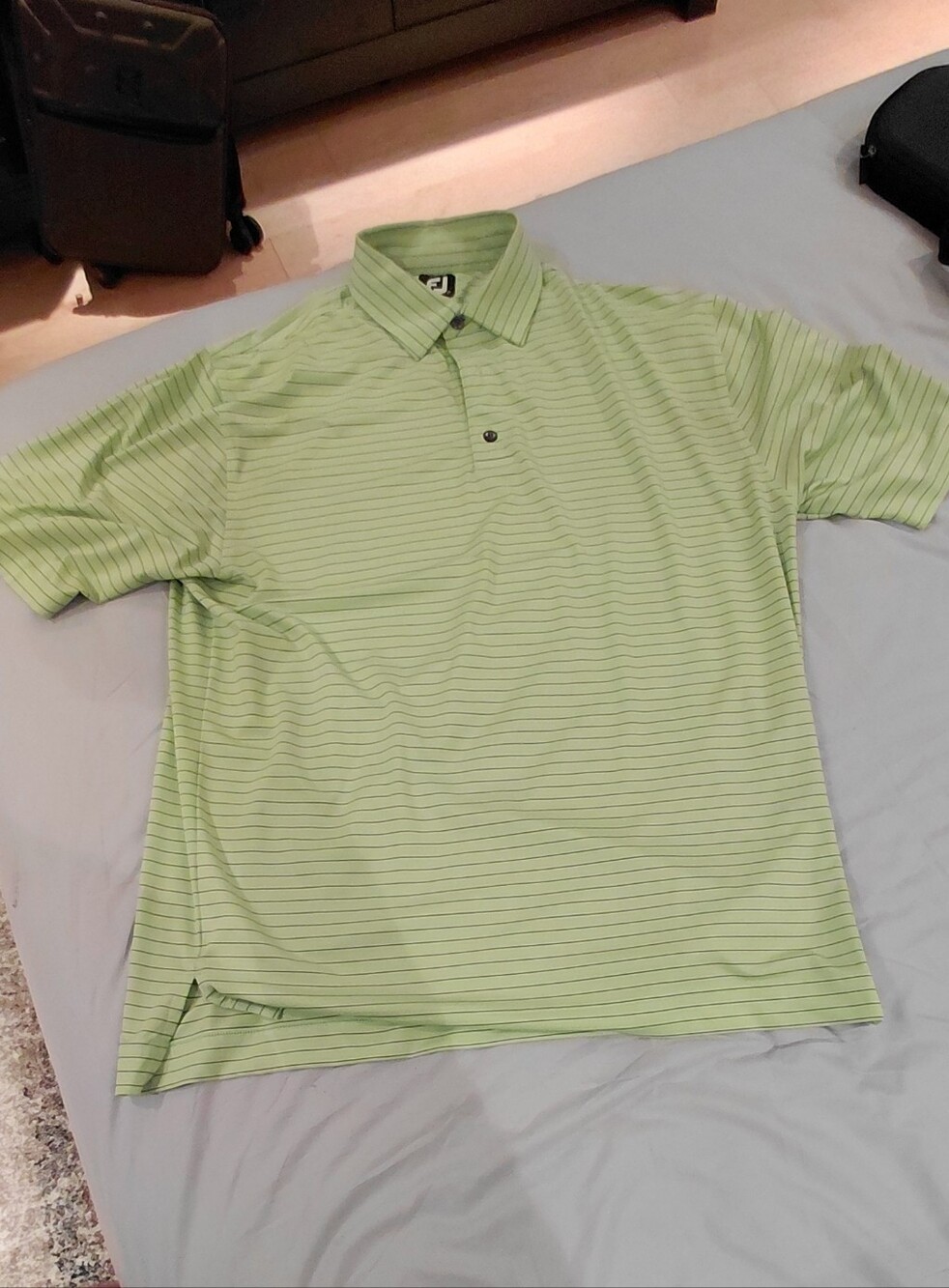 FootJoy Light Green Striped Polo Shirt